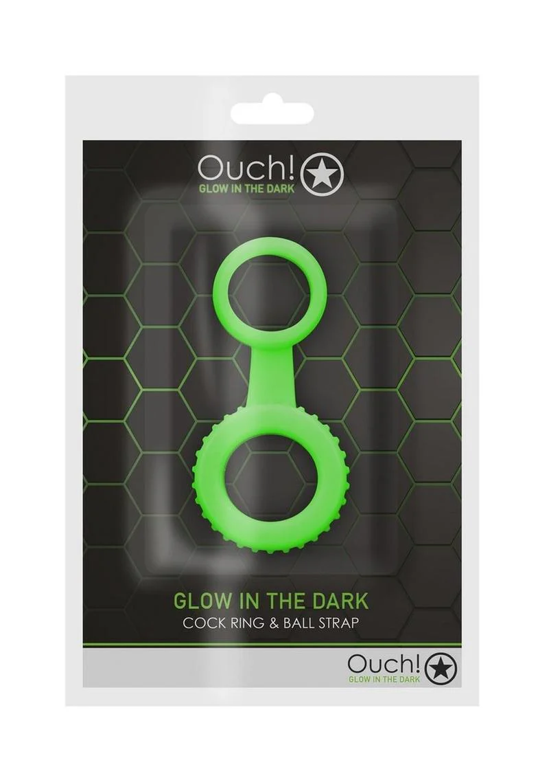 Ouch! Glow in the Dark Cock Ring And Ball Strap - Image 3