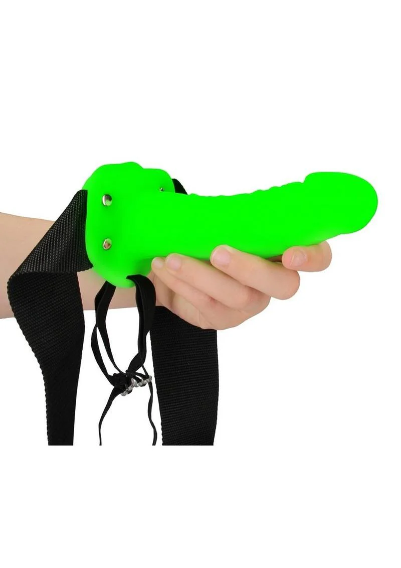 Ouch! Glow-in-the-Dark Hollow Strap-On Realistic Dildo - Image 2