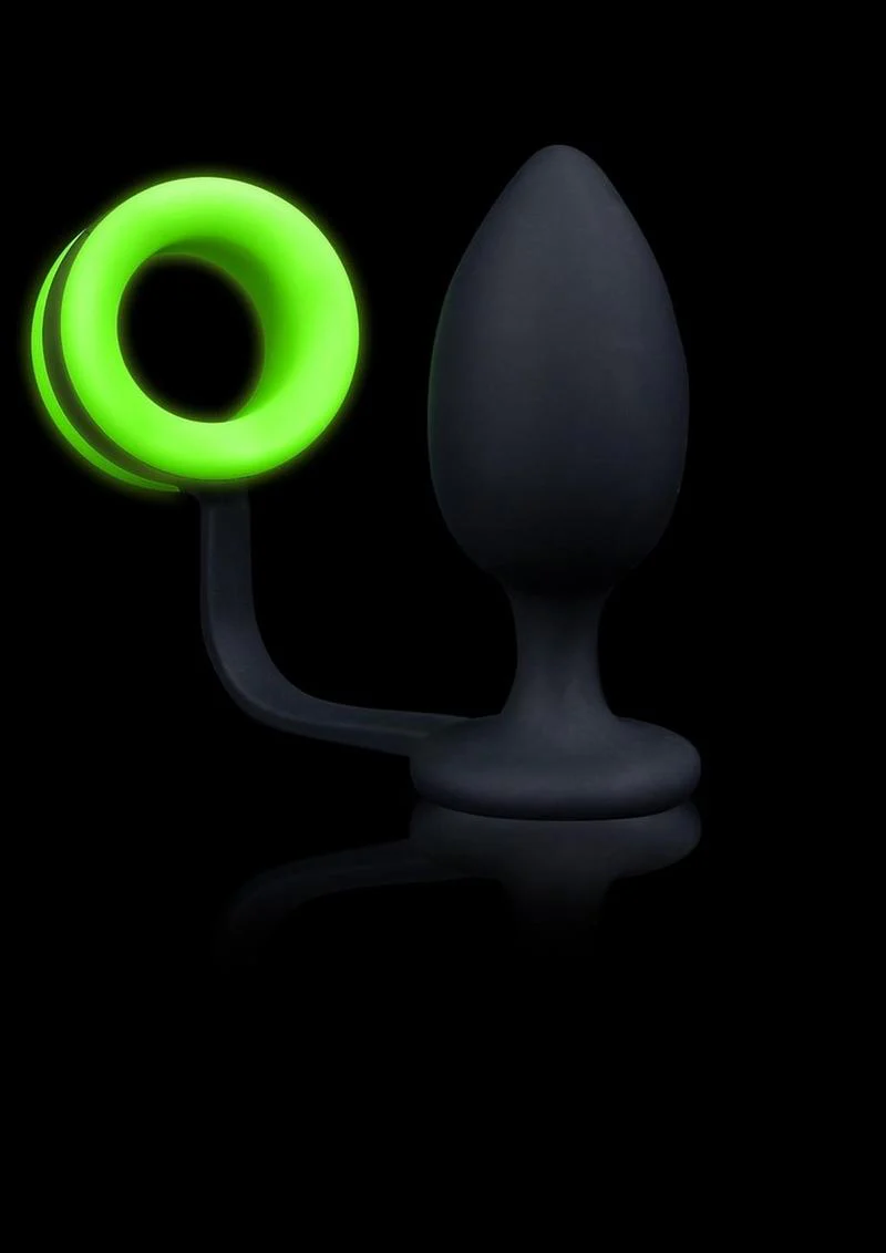 Ouch Glow in the Dark Silicone Butt Plug Cock Ring - Image 2