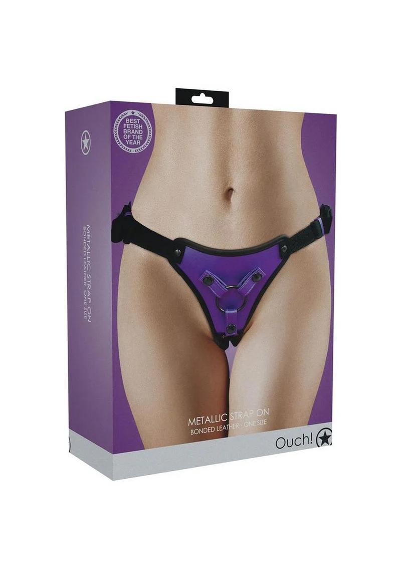 Ouch! Metallic Strap-On Harness Bonded Leather - Image 2