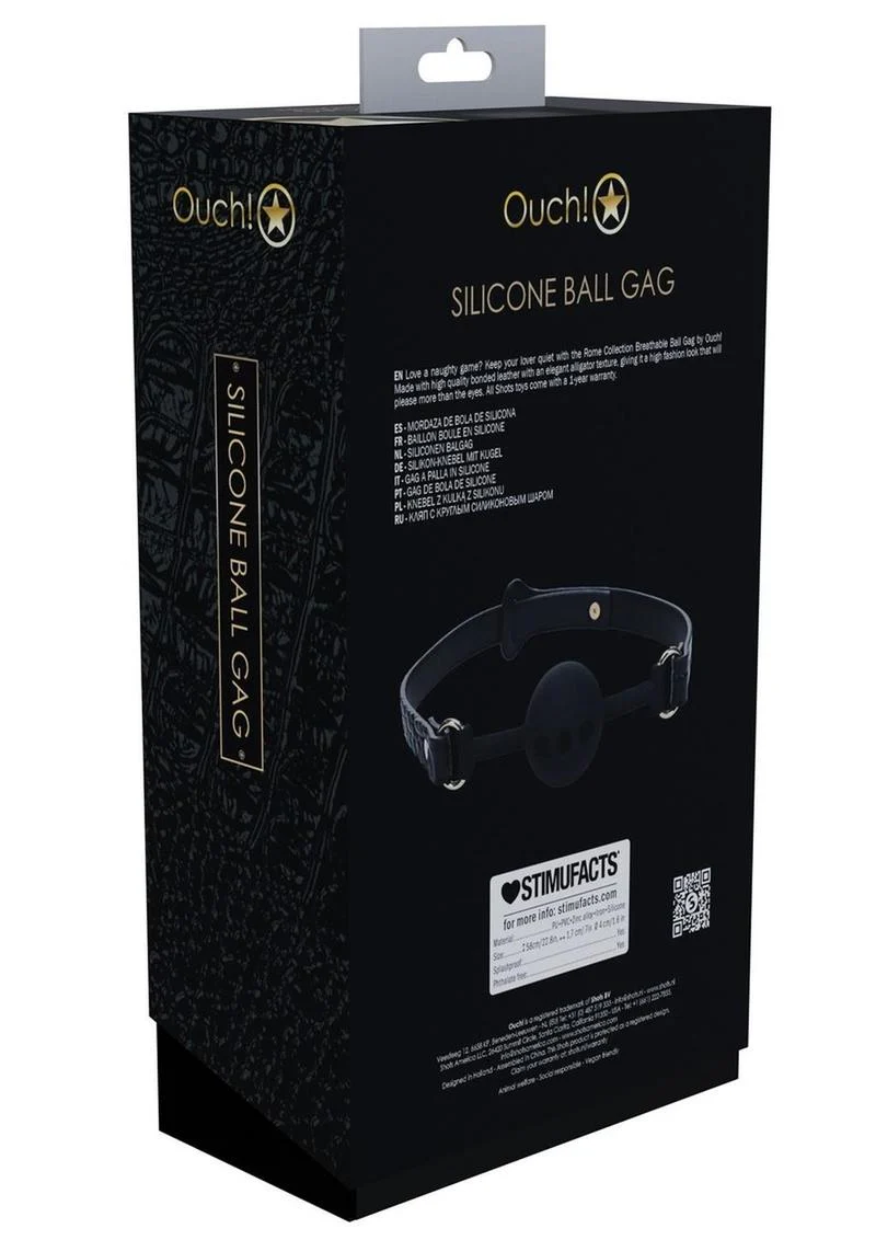 Ouch! Rome Silicone Ball Gag Black - Image 3