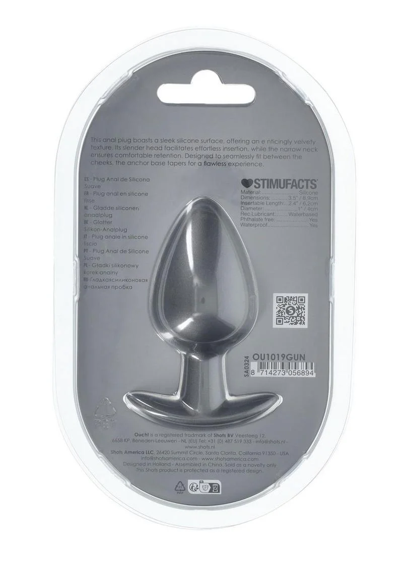 Ouch! Small Smooth Silicone Anal Plug - Image 7