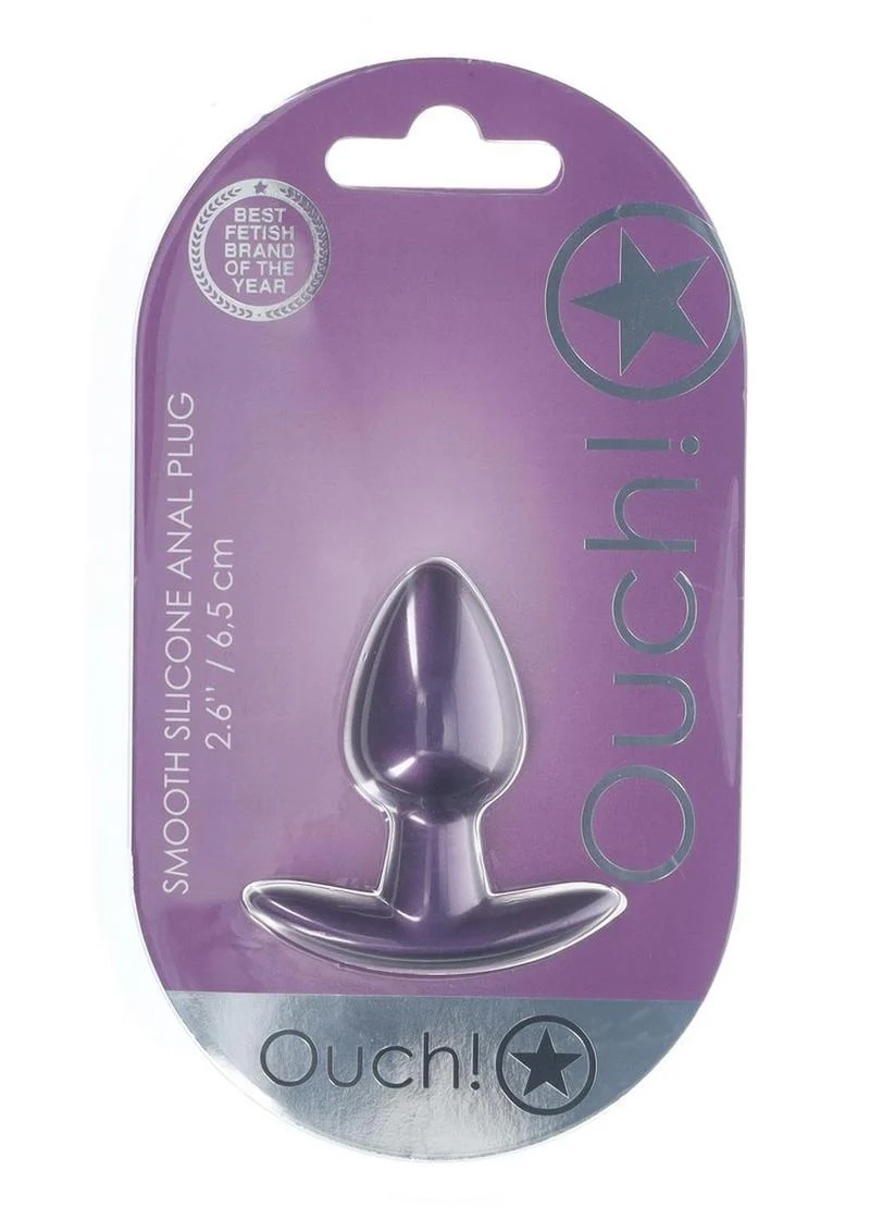 Ouch! Smooth Silicone Anal Plug Small Metallic - Image 2