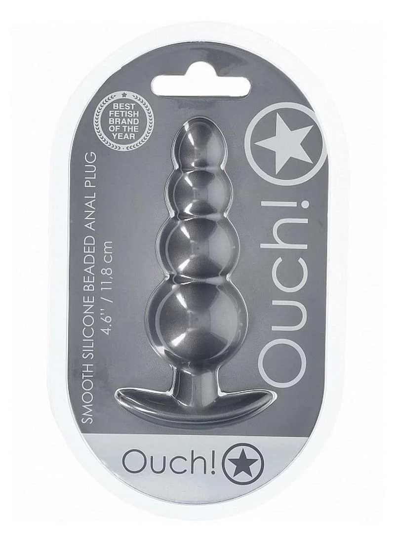 Ouch! Smooth Silicone Beaded Anal Plug - Image 2