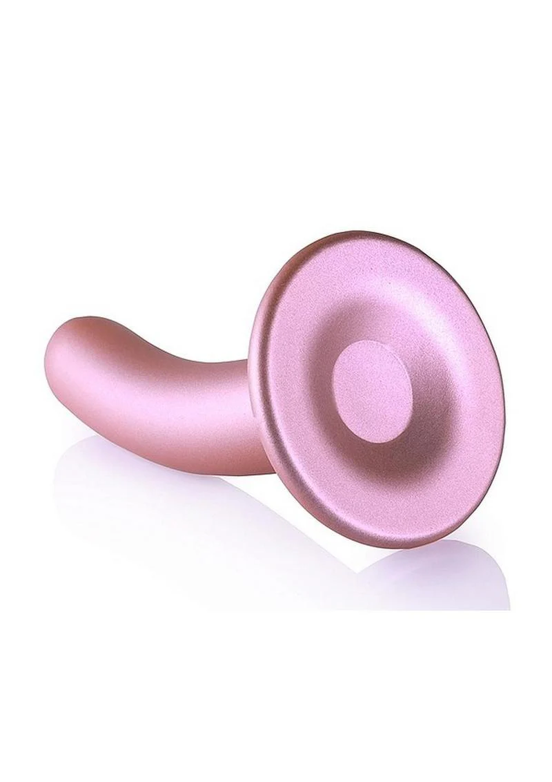Ouch! Smooth Silicone G-Spot Dildo Metallic Rose Gold - Image 2