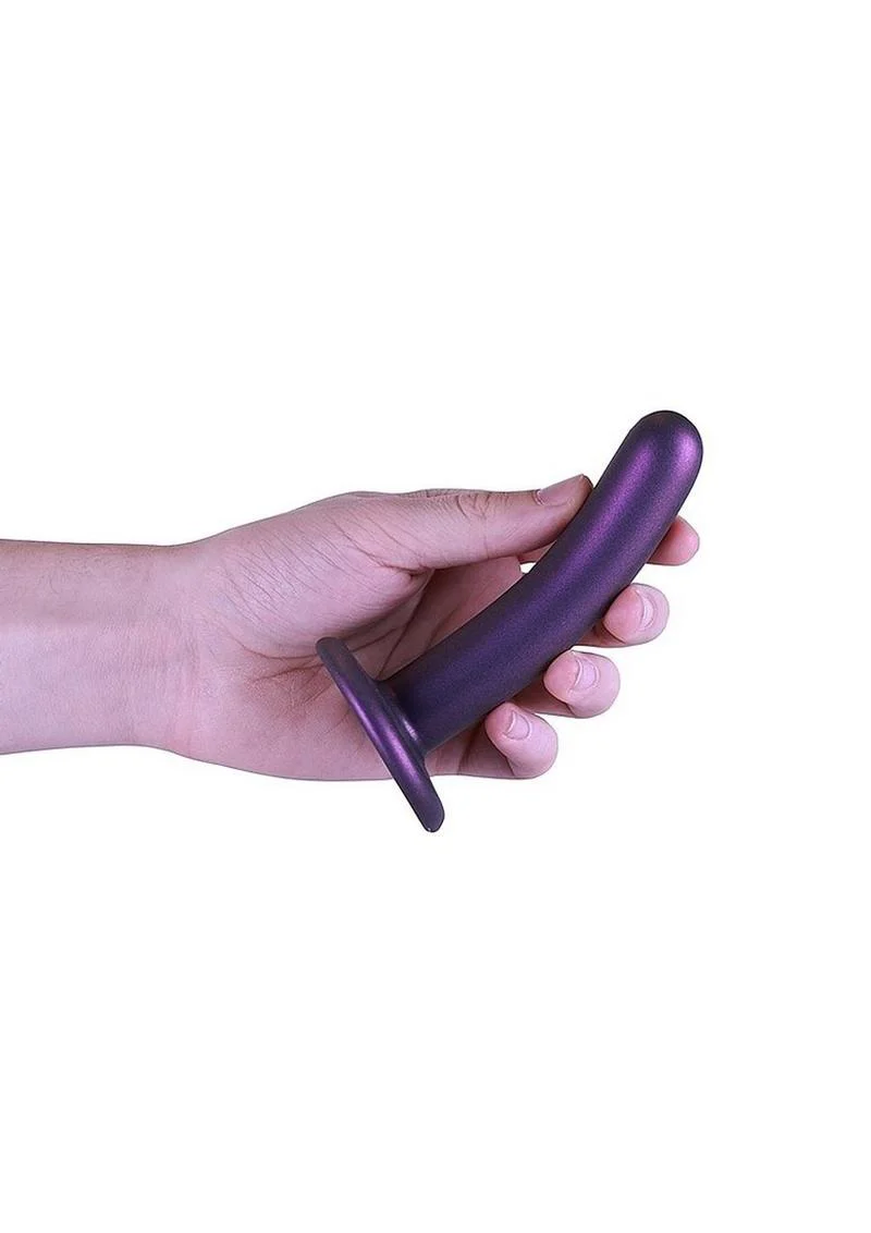 Ouch! Smooth Silicone G-Spot Dildo Metallic Rose Gold - Image 6