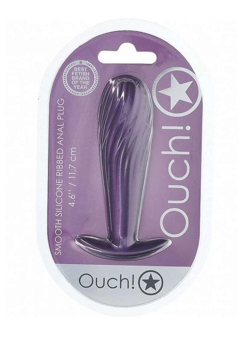 Ouch! Smooth Silicone Ribbed Anal Plug - Image 2