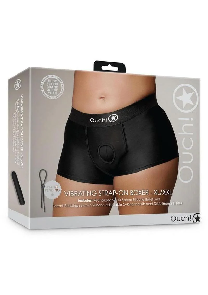 Ouch! Vibrating Strap-On Panty Harness With Open Back - Image 11