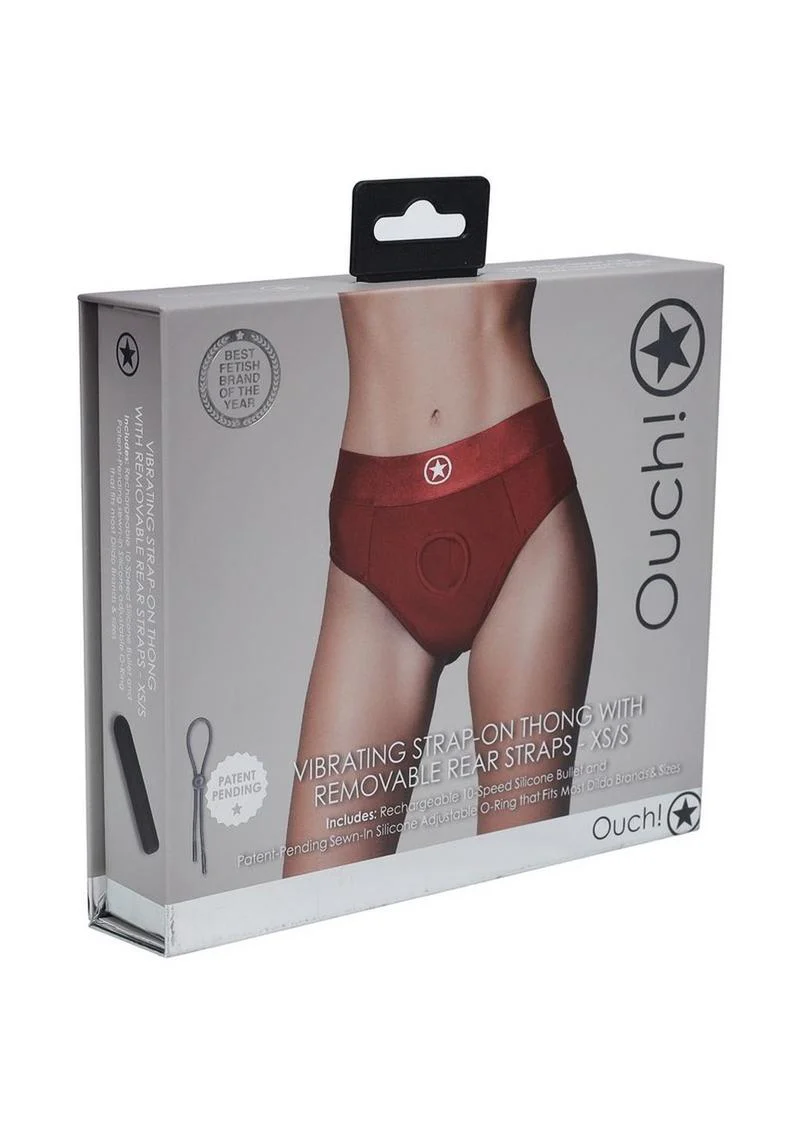 Ouch! Vibrating Strap-On Thong With Rechargeable Bullet - Image 20