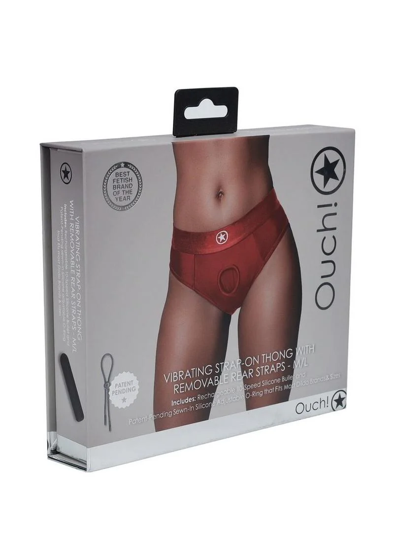 Ouch! Vibrating Strap-On Thong With Rechargeable Bullet - Image 23