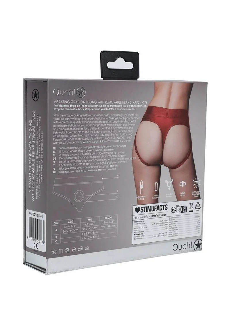 Ouch! Vibrating Strap-On Thong With Rechargeable Bullet - Image 28
