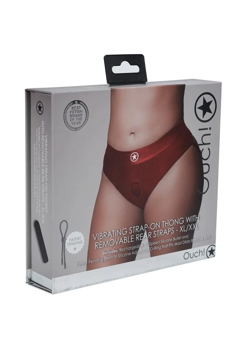 Ouch! Vibrating Strap-On Thong With Rechargeable Bullet - Image 33