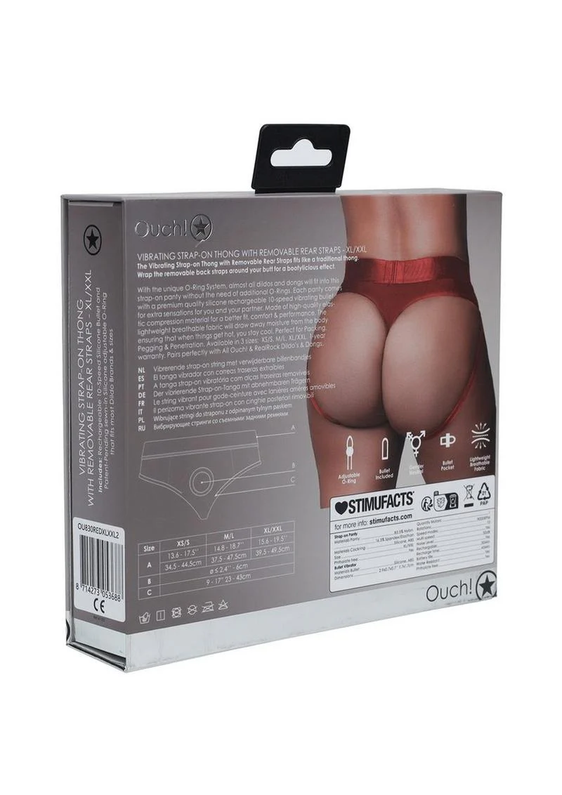 Ouch! Vibrating Strap-On Thong With Rechargeable Bullet - Image 34