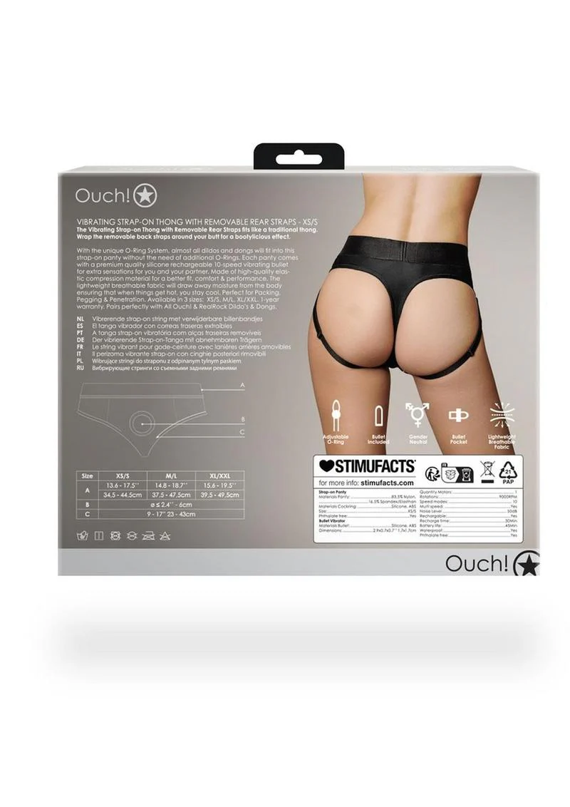 Ouch! Vibrating Strap-On Thong with Removable Rear Straps - Image 10
