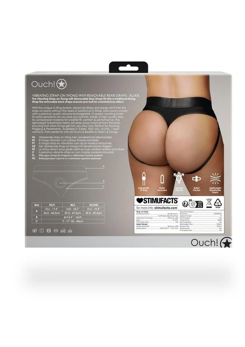 Ouch! Vibrating Strap-On Thong with Removable Rear Straps - Image 12