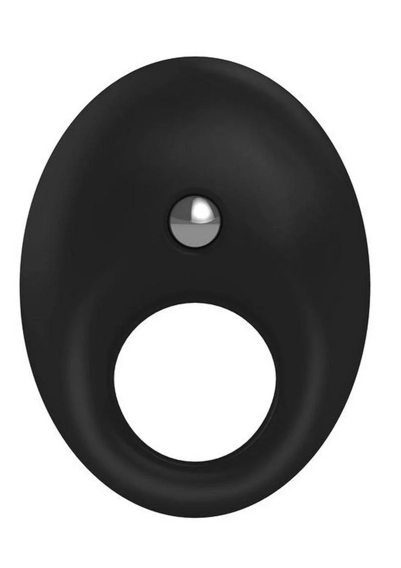 OVO B5 Silicone Cock Ring Waterproof Black Chrome - Image 3