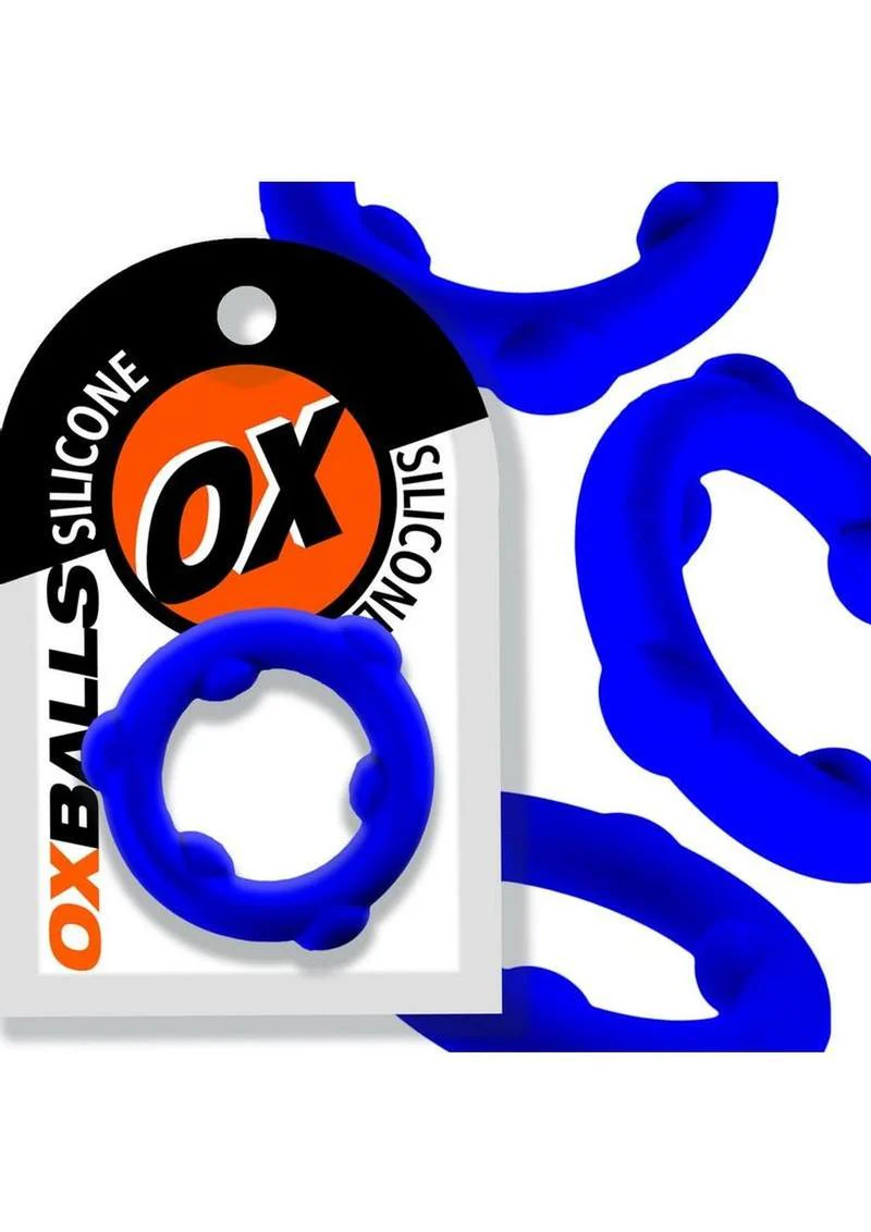 Oxballs Spinner Silicone Cock Ring Blue - Image 4