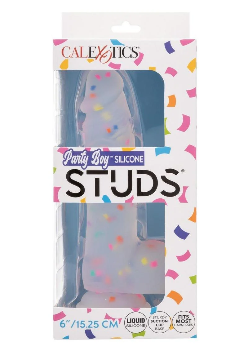 Party Boy Silicone Studs Dong with Suction Cup Insert - Image 2