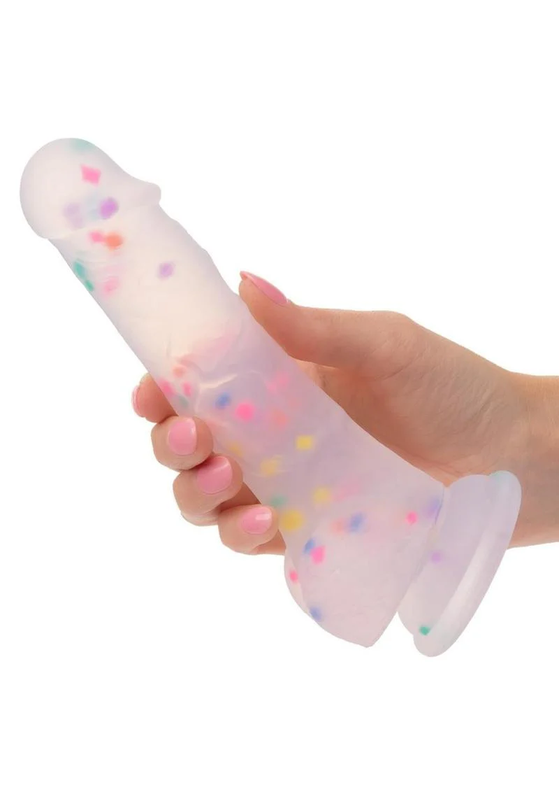 Party Boy Silicone Studs Dong with Suction Cup Multicolor Dildo - Image 2