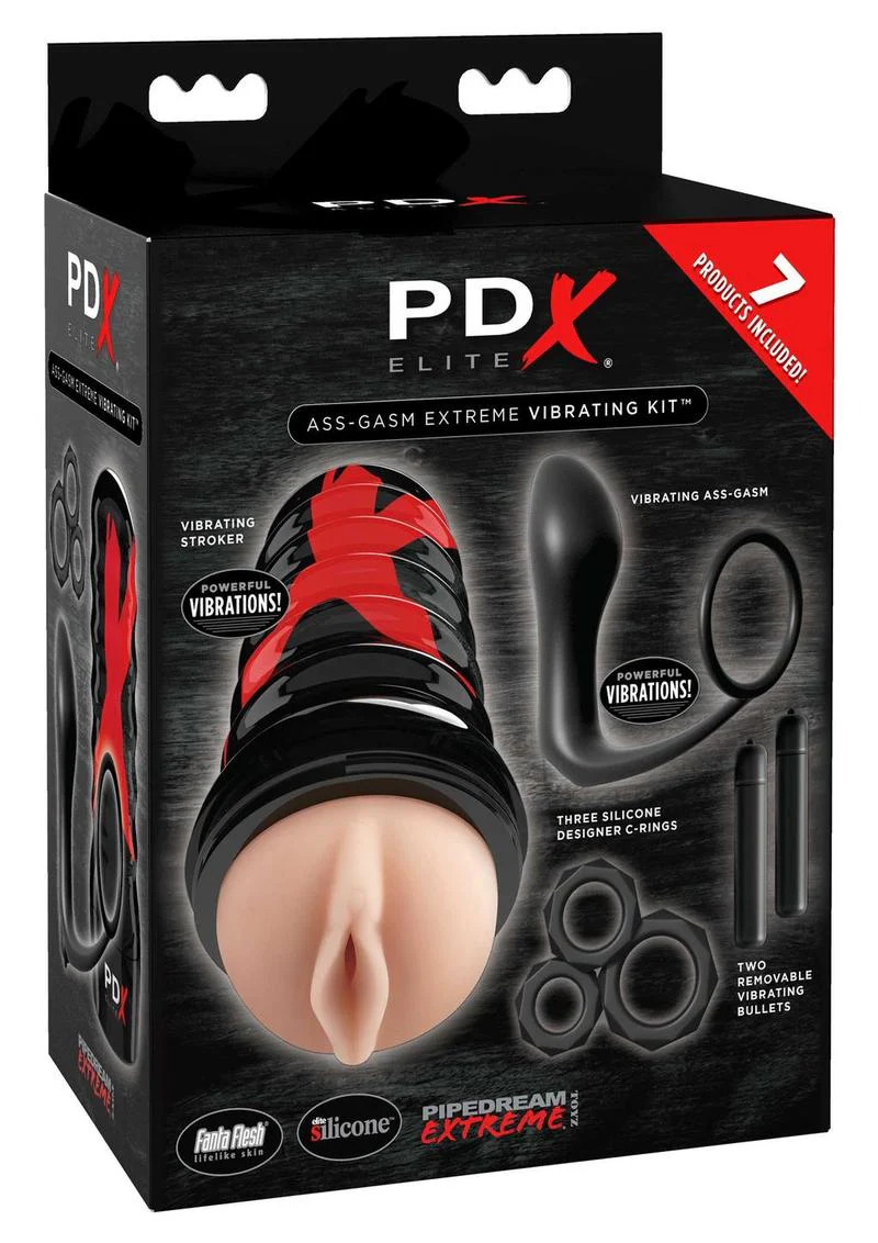PDX Elite Ass Gasm Extreme Vibrating Kit C Rings And Bullets - Image 3