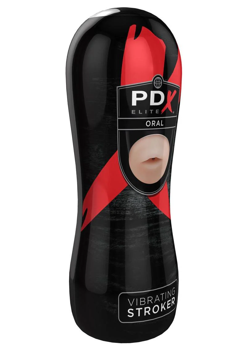 PDX Elite Vibrating Realistic Mouth Oral Masturbator