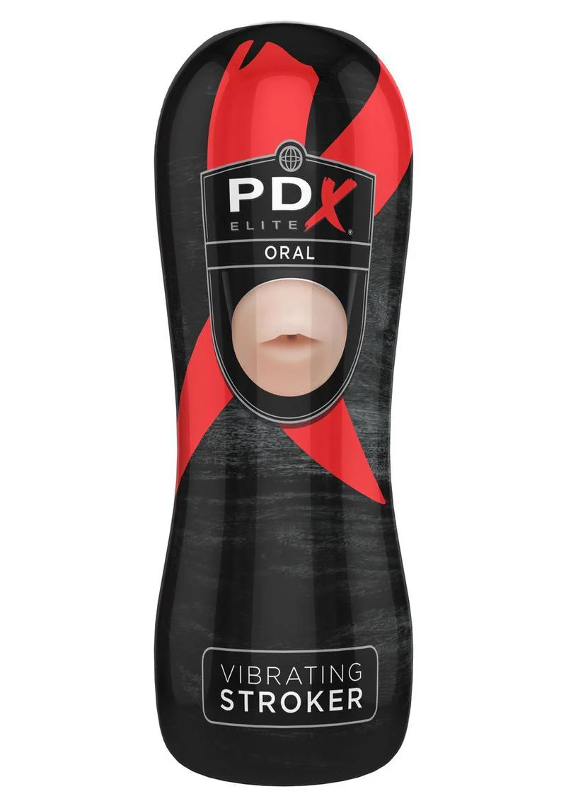 PDX Elite Vibrating Realistic Mouth Oral Masturbator - Image 3