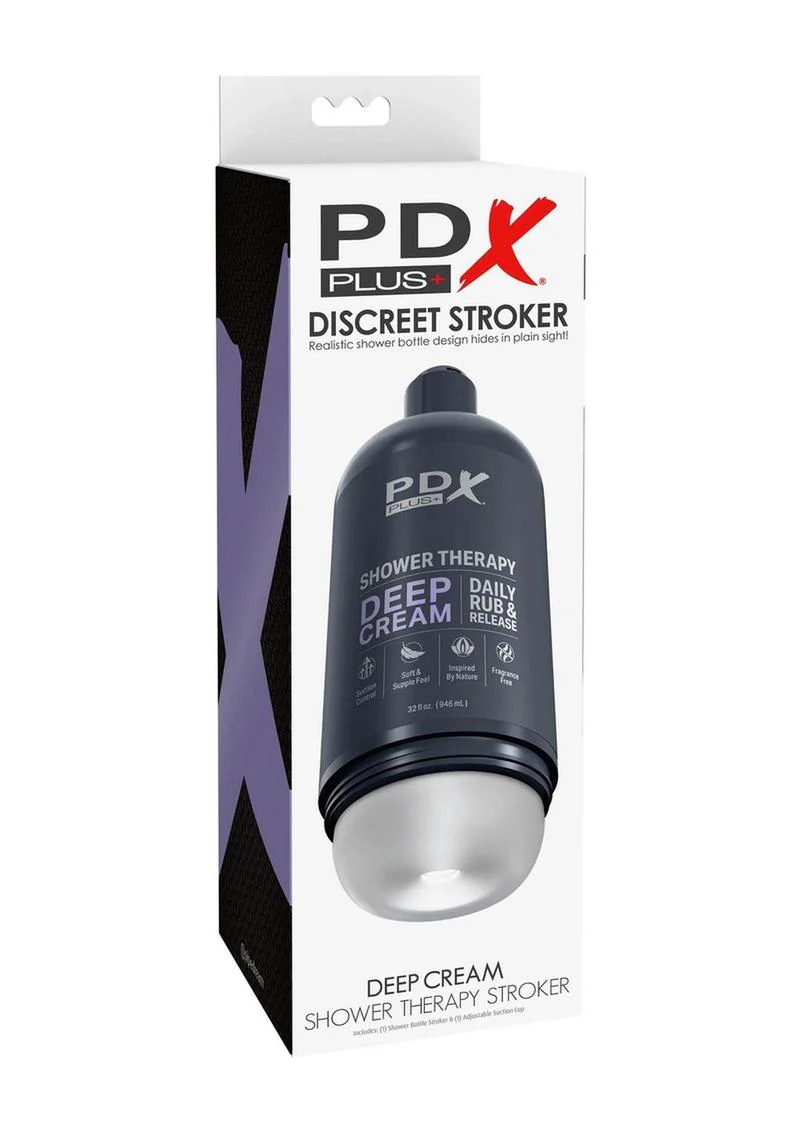 PDX Plus Shower Therapy Deep Cream Discreet Stroker - Image 4