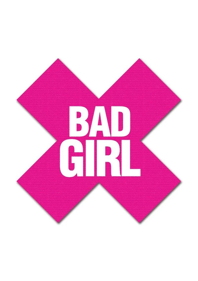 Peekaboos Bad Girl Premium Pasties Black And Pink Self-Adhesive - Image 3
