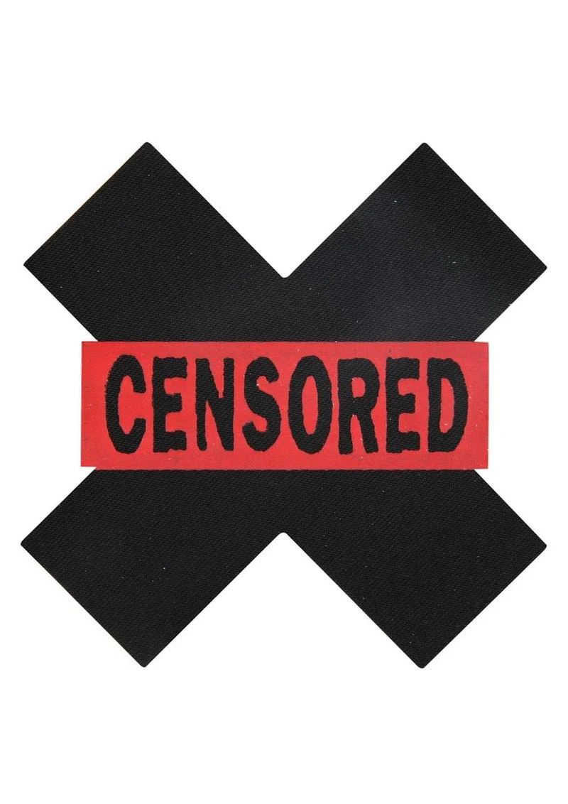 Peekaboos Censored Premium Pasties Black And Red Self-Adhesive - Image 3