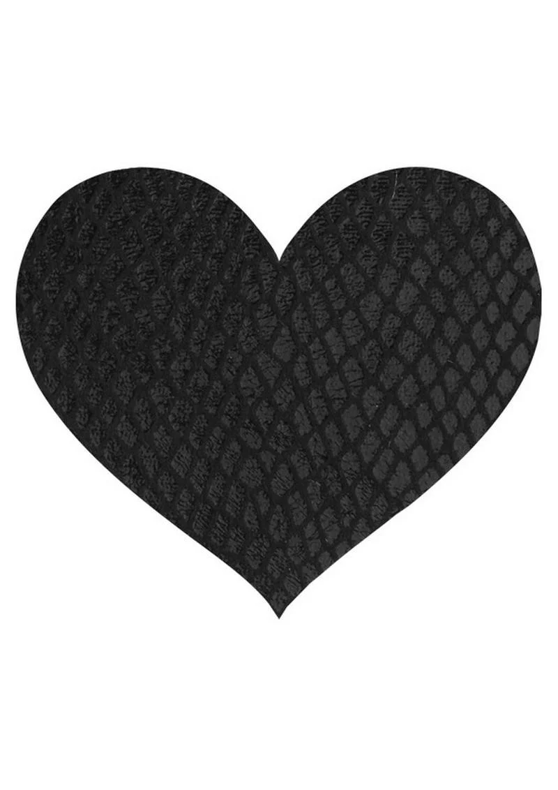 Peekaboos Classic Black Heart Pasties Self-Adhesive Nipple Covers - Image 3