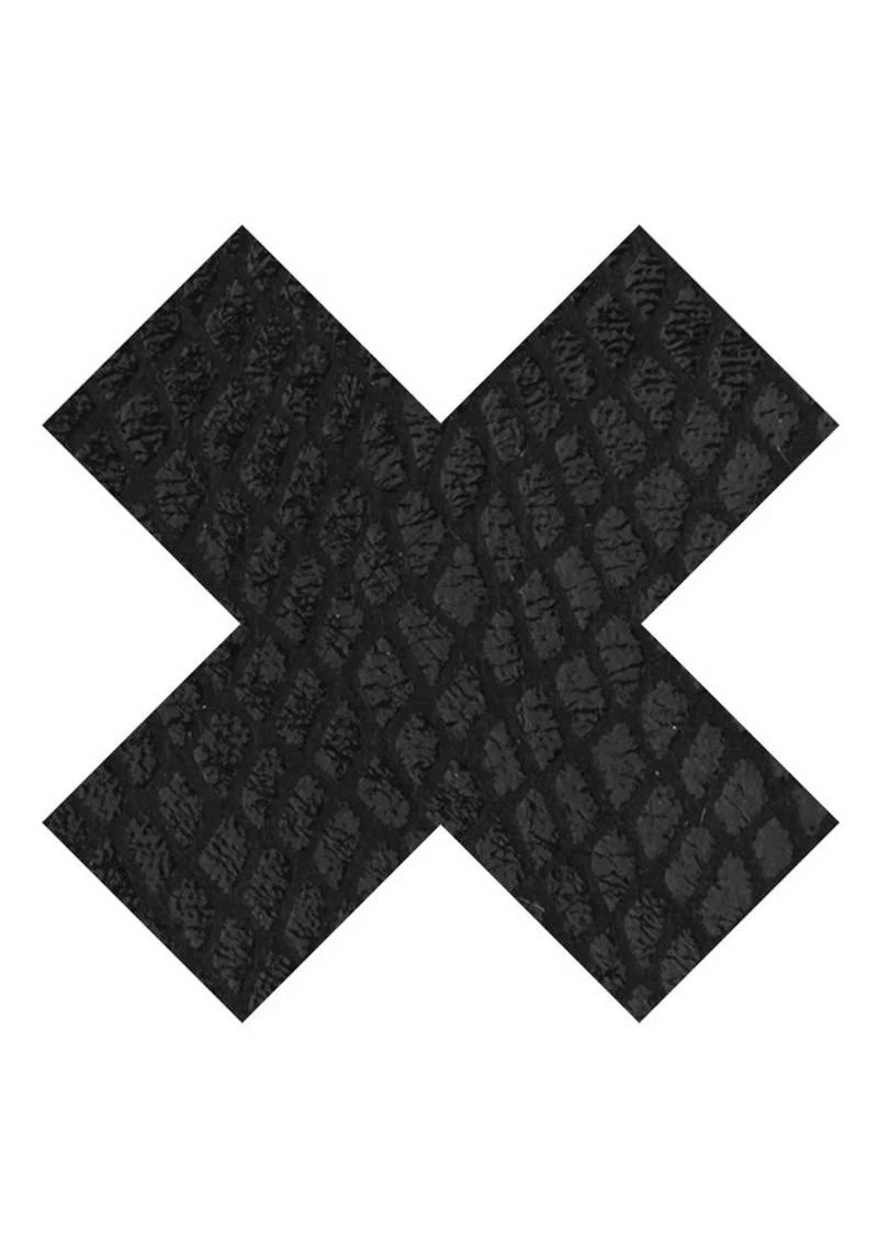 Peekaboos Classic Black X Pasties Self-Adhesive Premium 2 Pairs - Image 3