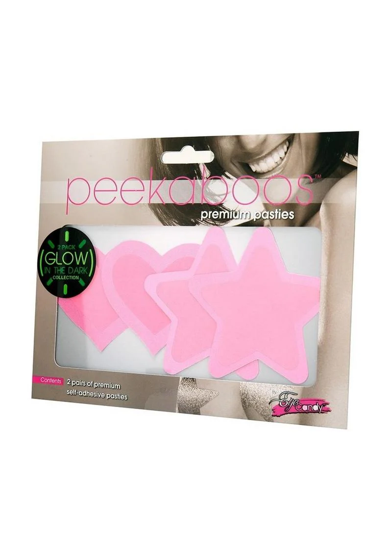 Peekaboos Glow in the Dark Hearts And Stars Pasties - Image 2