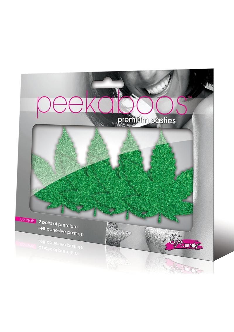 Peekaboos Mary Jane Premium Pasties Green Glitter Nipple Covers - Image 2