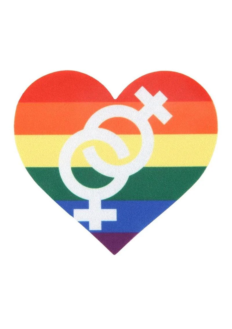 Peekaboos Pride Heart Pasties Rainbow Self-Adhesive Nipple Covers - Image 2