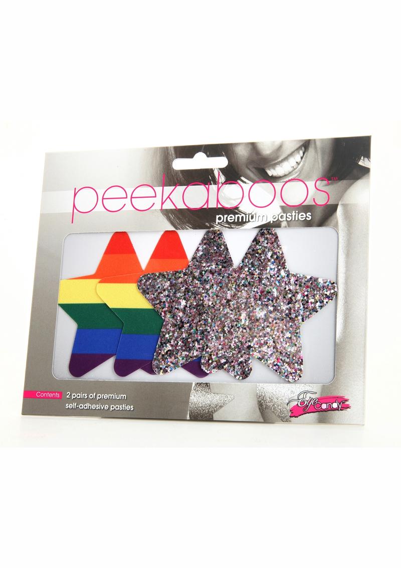 Peekaboos Pride Rainbow And Glitter Stars Pasties Self-Adhesive - Image 4