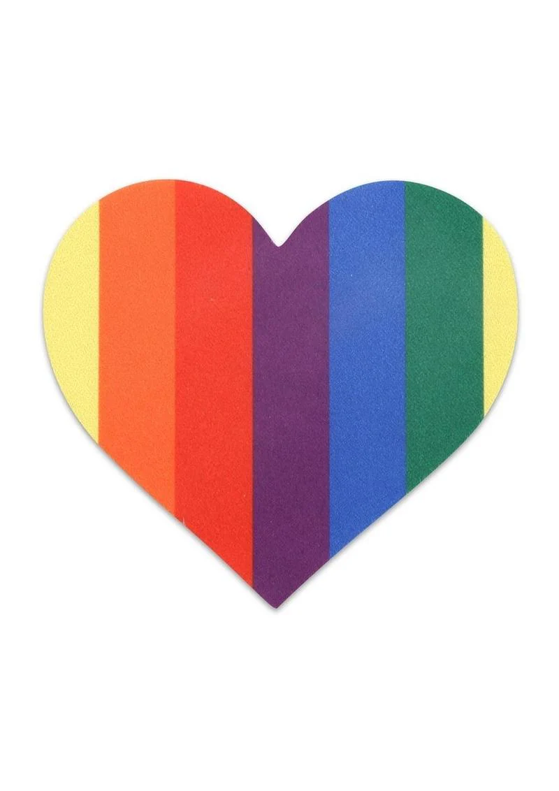 Peekaboos Pride Rainbow Pasties Glitter Hearts Nipple Covers - Image 2