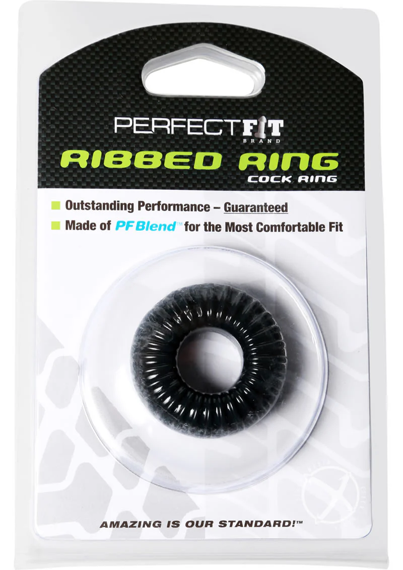 Perfect Fit Ribbed Ring Cock Ring Comfortable Fit - Image 3
