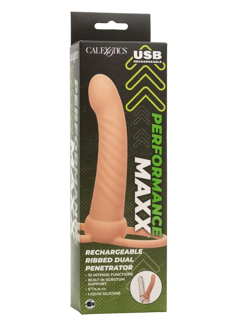 Performance Maxx Silicone Ribbed Dual Penetrator Extender - Image 7