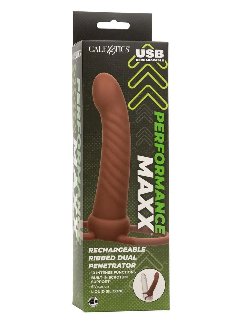 Performance Maxx Silicone Ribbed Dual Penetrator Extender - Image 8
