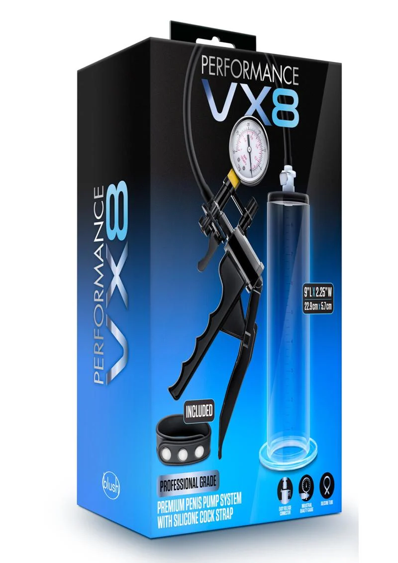 Performance VX8 Premium Penis Pump System with Silicone Cock Strap - Image 4