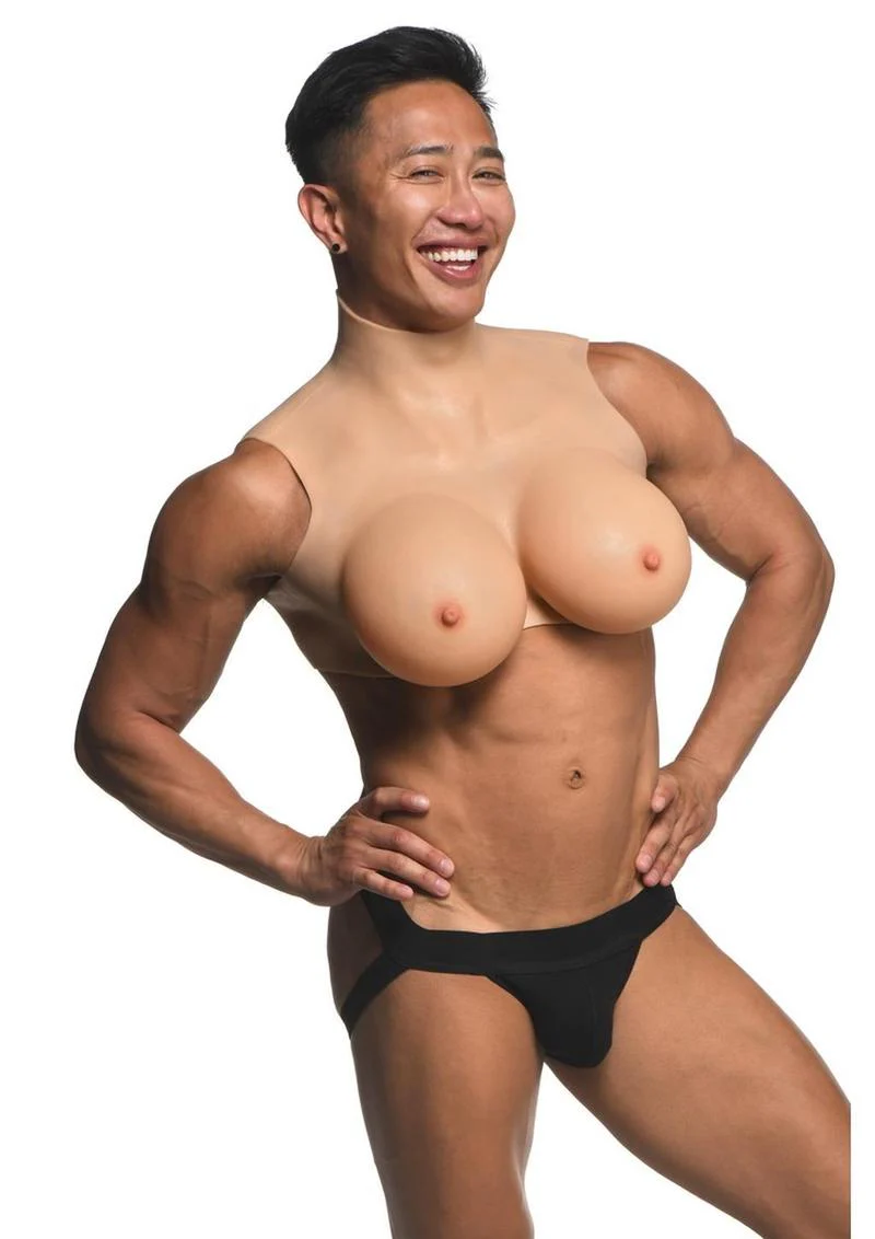 Perky Pair G-Cup Silicone Breasts High Crop Top Style - Image 3