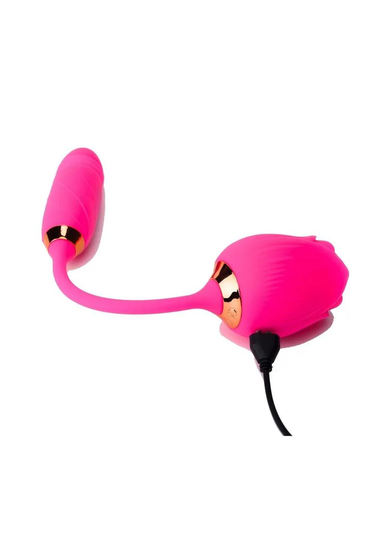 Pink Pussycat Licking Rose Rechargeable Vibrator - Image 3