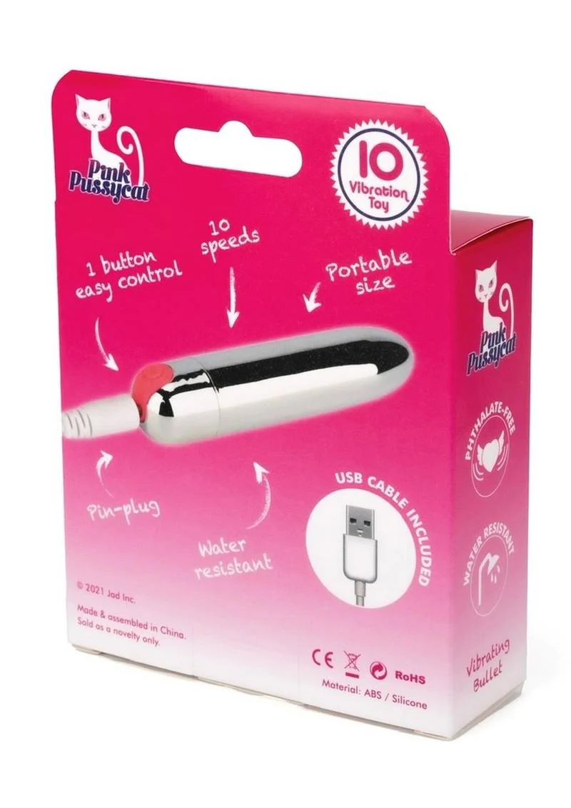 Pink Pussycat Rechargeable Vibrating Bullet - Image 3