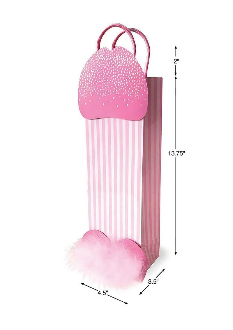 Pink Strawberry-Themed Gift Bag with Fluffy Pink Bottom - Image 2