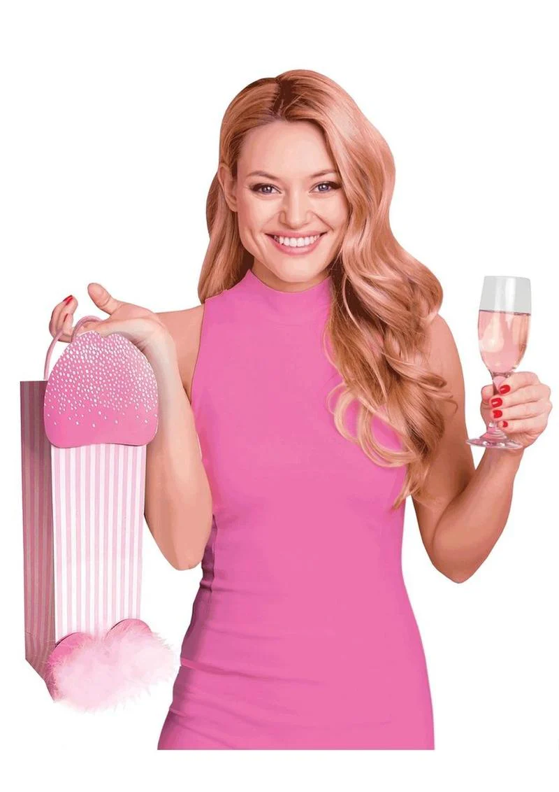 Pink Strawberry-Themed Gift Bag with Fluffy Pink Bottom - Image 3