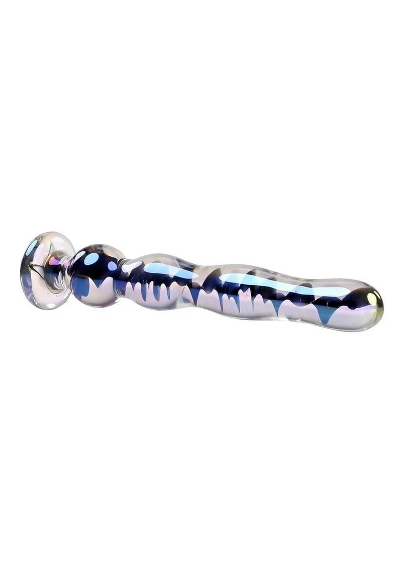 Playboy Jewels Wand Glass Dildo Clear With Swirls - Image 2