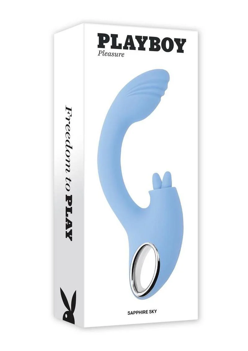 Playboy Sapphire Sky Rechargeable Silicone Dual Vibrator - Image 4