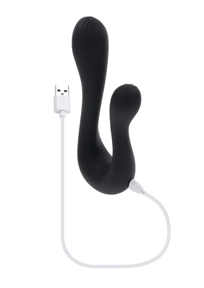 Playboy The Swan Rechargeable Silicone Dual Vibrator - Image 3