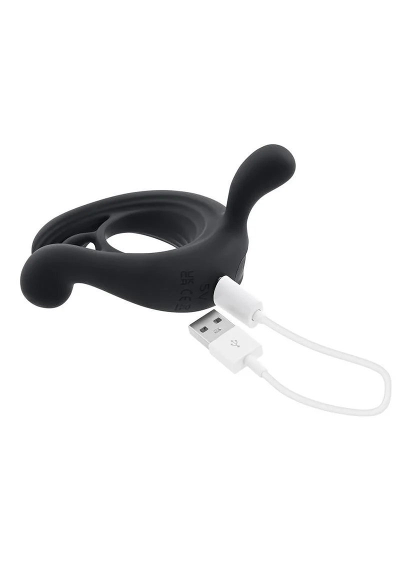 Playboy Triple Play Rechargeable Silicone Cock Ring - Image 3