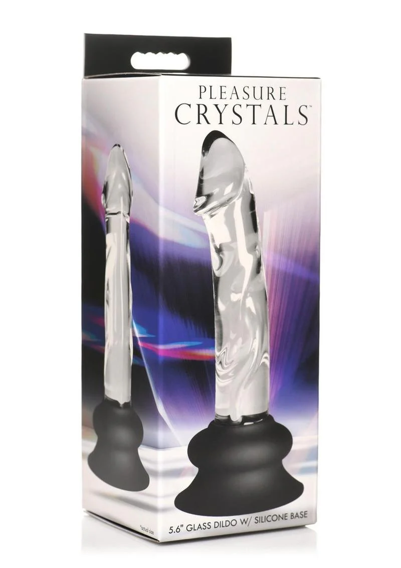 Pleasure Crystals Glass Dildo with Silicone Base - Image 10